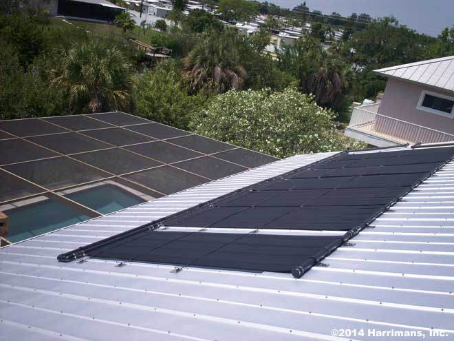 V-Crimp Metal Roof Pool Solar Installation