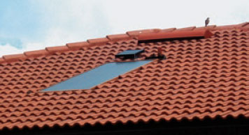 Roof with solar panel